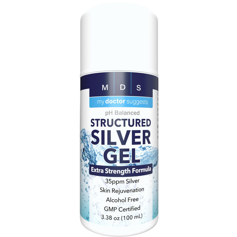 Structured Colloidal Silver Gel Extra Strength - Topical Cooling - pH Balanced 35ppm Structured Silver Provides Soothing Relief of Burns & Skin Irritations 1