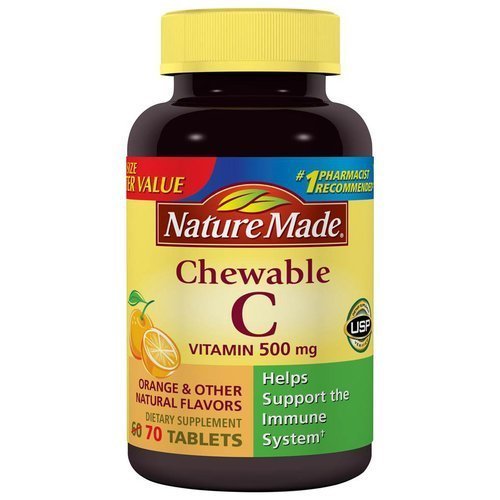 Nature Made Chewable Orange Flavor Vitamin C Tablets, 500 mg, 70 count 70 Count (Pack of 1)