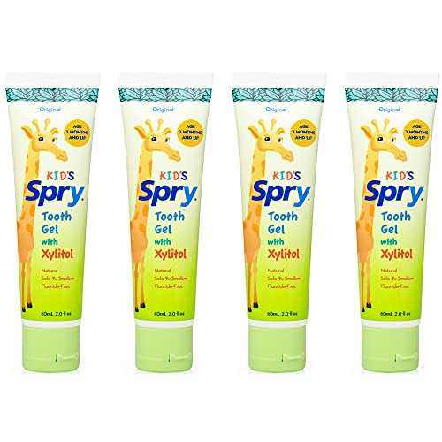 Spry Natural Kids Xylitol Tooth Gel, Original 2 Fl Oz (Pack of 4) 2 Fl Oz (Pack of 4)