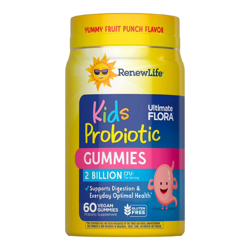 Renew Life Ultimate Flora Kids Probiotic Gummies 2 Billion CFU | 60 Vegan Gummies | Supports Digestion and Optimal Health | Dairy, Soy and Gluten Free Original