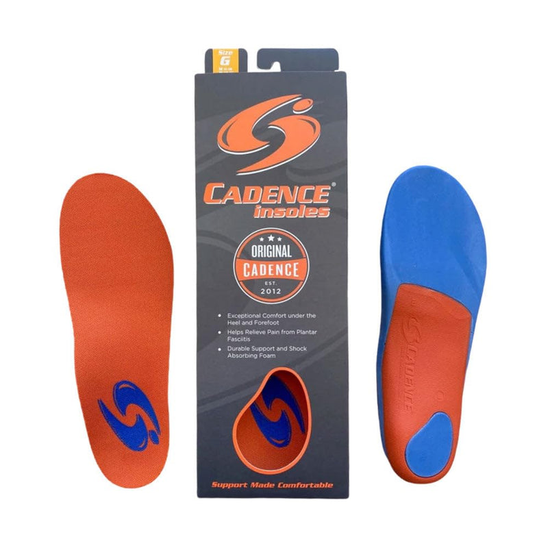 Cadence Insoles Orthotic Shoe Insoles, Orange, Men's 11-12, Women's 12-13 Men 11-12, Women 12-13 - BeesActive Australia