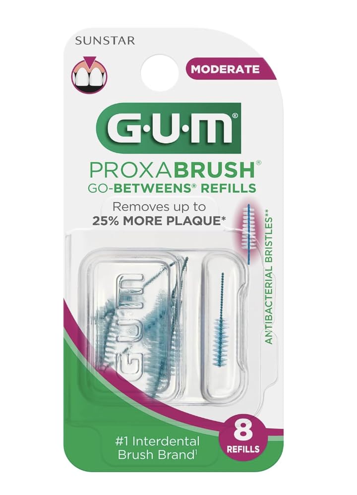GUM Go-Betweens Proxabrush Refills Moderate [612] 8 Each (Pack of 5)