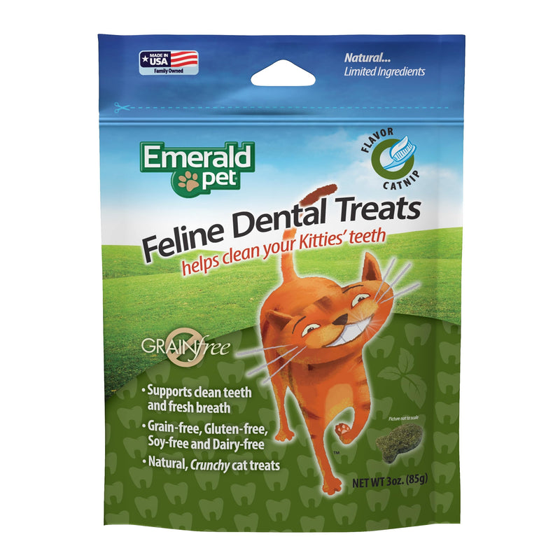 Feline Dental Treats — Tasty and Crunchy Cat Dental Treats Grain Free — Natural Dental Treats to Clean Cat Teeth, Freshen Cat Breath, and Reduce Plaque and Tartar Buildup — Catnip Treats, 3 oz - PawsPlanet Australia