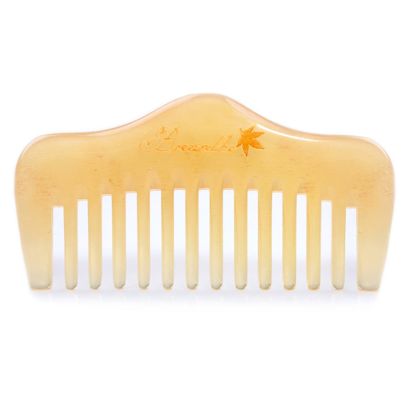 Breezelike Hair and Beard Comb - Mini Sheep Horn Comb for Detangling - No Static Wide Tooth Pocket Comb for Men and Women - BeesActive Australia