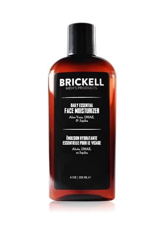 Brickell Men's Daily Essential Face Moisturizer for Men, Fast-Absorbing Face Lotion with Niacinamide, Green Tea, and Hyaluronic Acid, 4 Ounce, Scented 4 Fl Oz (Pack of 1)