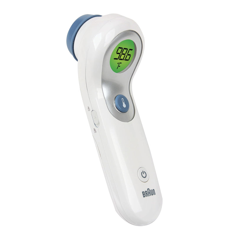 Braun No Touch and Forehead Thermometer - Touchless Thermometer for Adults, Babies, Toddlers and Kids, Color-Coded Fever Guidance, Fast, Reliable, and Accurate Results 1 Count (Pack of 1) No Touch & Forehead