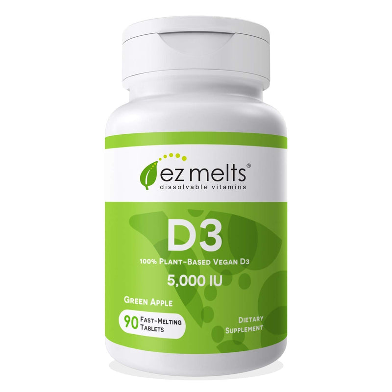 EZ Melts Dissolvable Vitamin D3 5,000 IU, Sugar-Free, 3-Month Supply 90 Count (Pack of 1) - BeesActive Australia