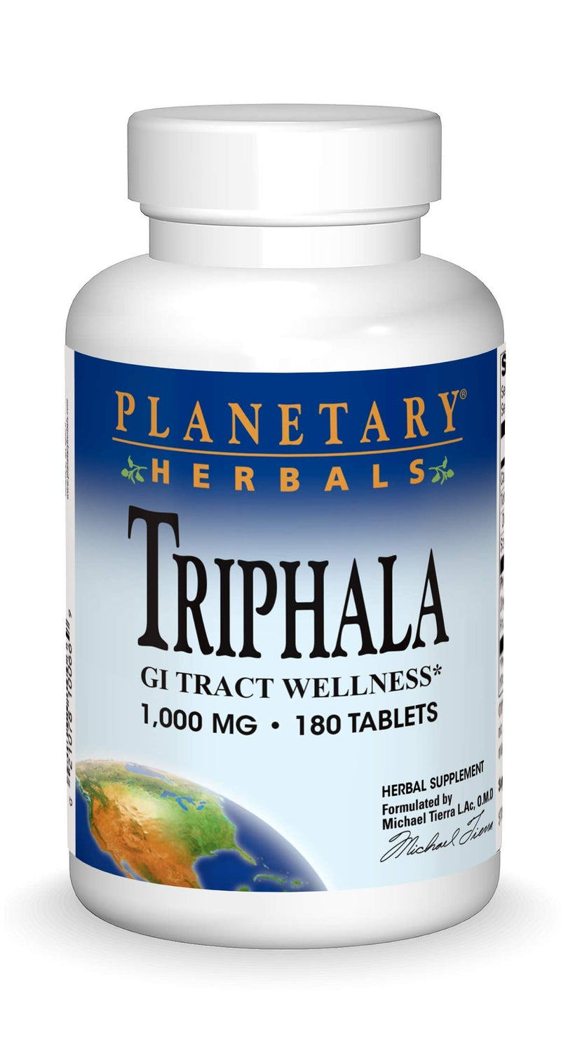 Planetary Herbals Triphala Internal Cleanser 1000mg for GI Tract Wellness - 180 Tablets - BeesActive Australia