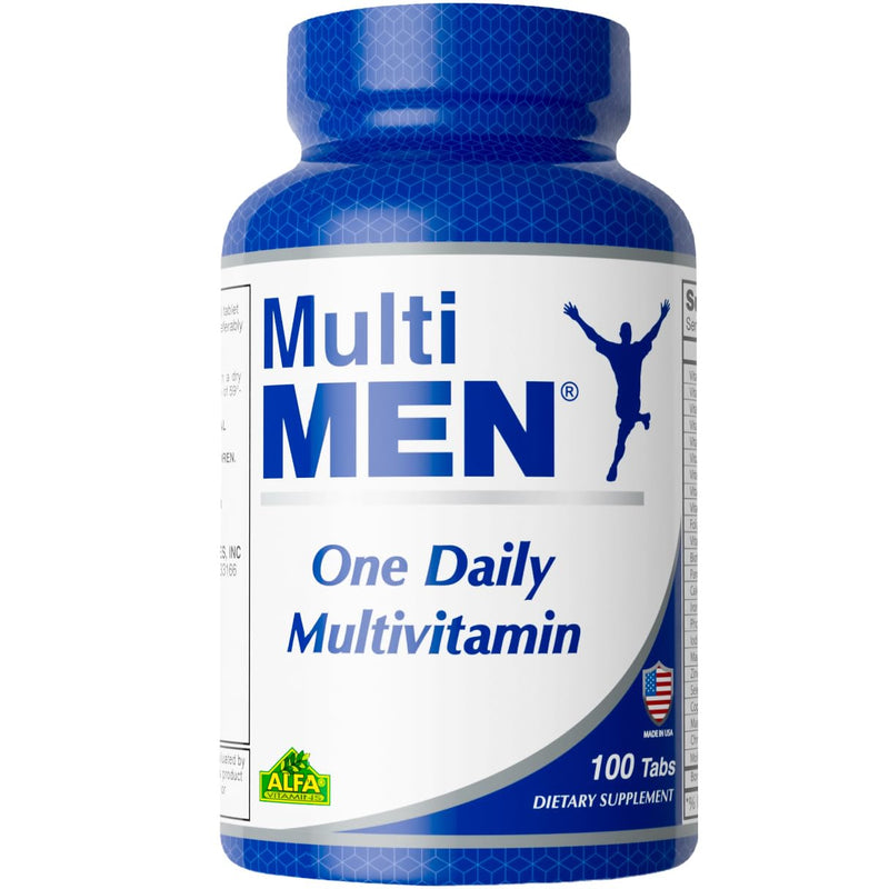 ALFA VITAMINS Multi Men Vitamins Dietary Supplement with Essential Vitamins & Minerals for Men - Amino Acids + Antioxidants - 100 Tablets Men (1 Pack)