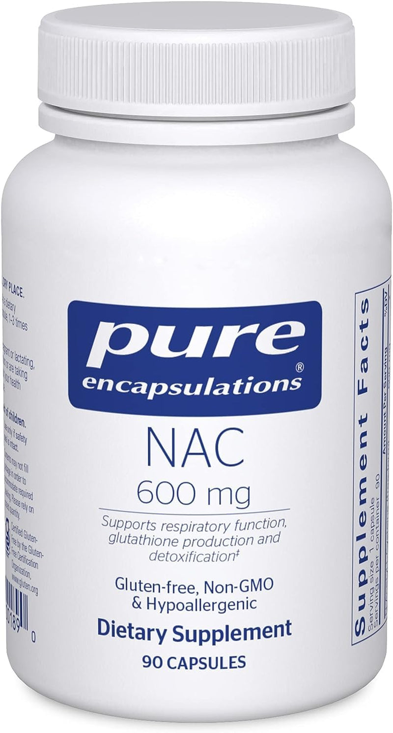Pure Encapsulations NAC 600 mg - N-Acetyl Cysteine NAC Supplement for Lung Health & Immune Support, Liver Support & Antioxidants* - with Freeform N-Acetyl-L-Cysteine - 90 Capsules 90 Count (Pack of 1) - BeesActive Australia