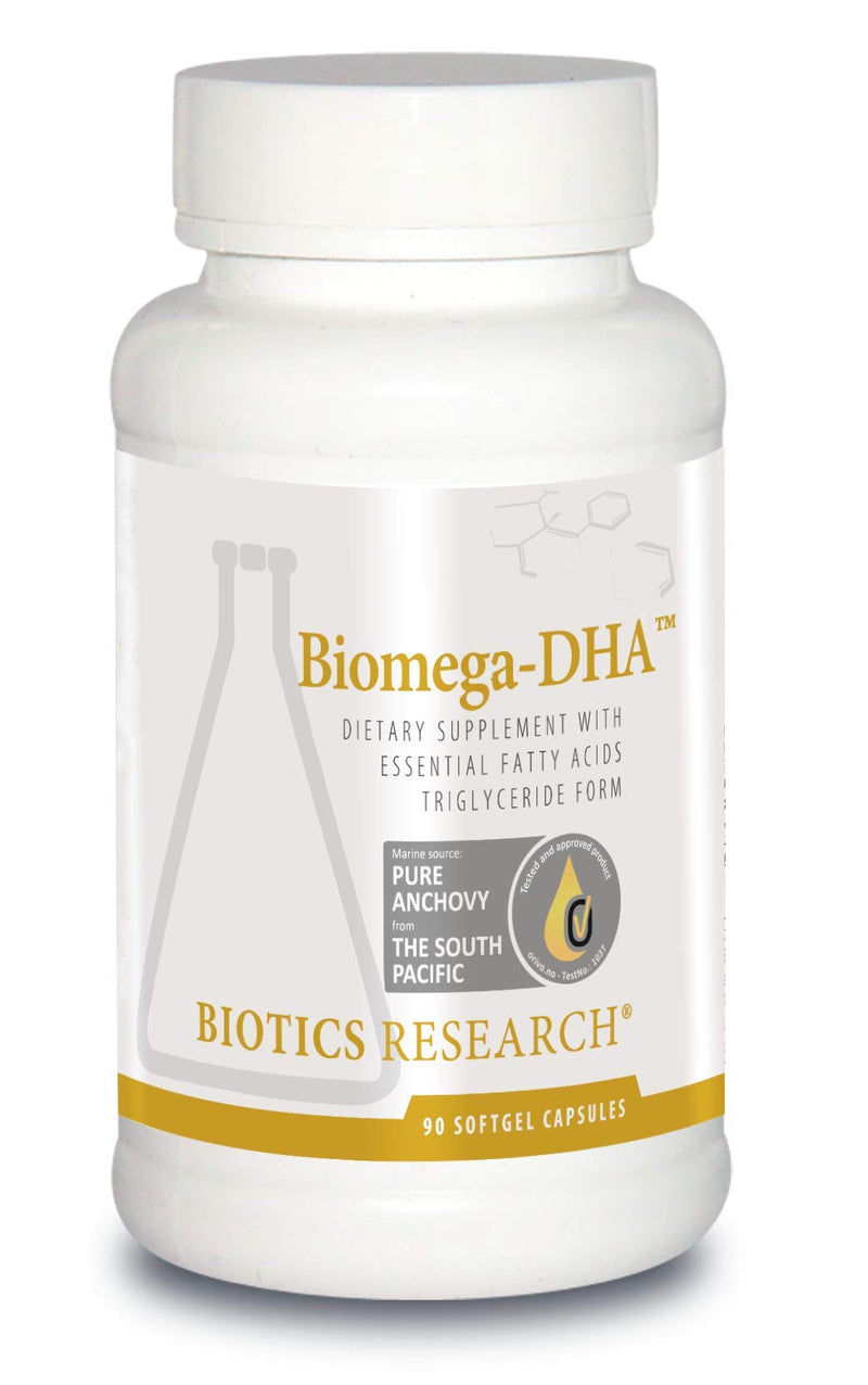 BIOTICS RESEARCH Biomega DHA Fish Oil, 600 mg DHA, Supports Learning and Memory, Fetal Brain Vitamins, 90 Softgel Capsules