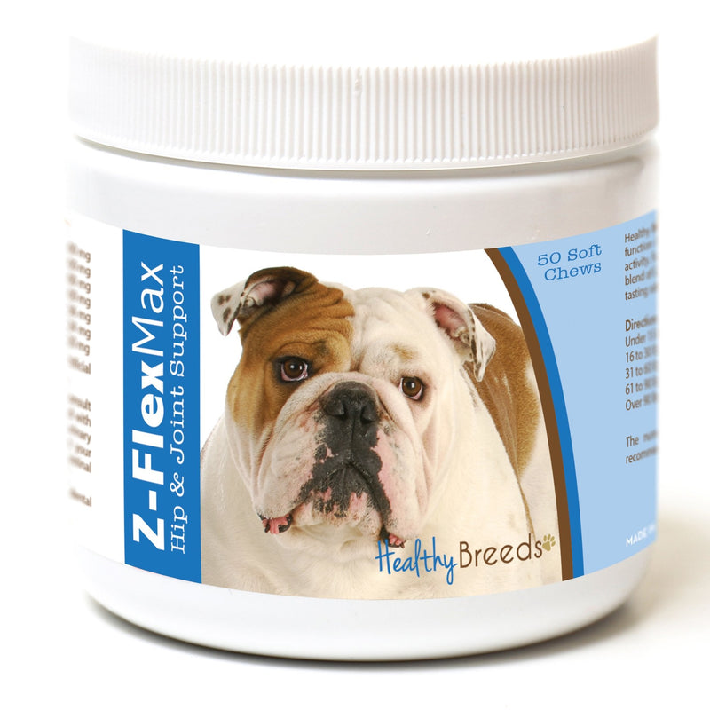 Healthy Breeds Bulldog Z-Flex Max Hip and Joint Soft Chews 50 Count - PawsPlanet Australia