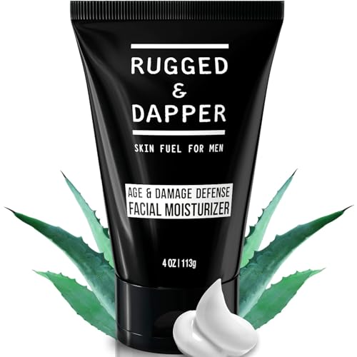 RUGGED & DAPPER - Age Defense Face Moisturizer for Men | 4oz | Hydrating Mens Face Lotion | Unscented Formula Daily Facial Moisturizer 4 Ounce (Pack of 1)