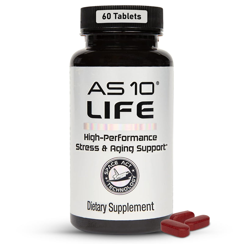 AS 10 Life, 60 Ct - Daily A-Z Stress and Immune Support Supplement | The premium NASA codeveloped anti-aging formula with Resveratrol, Alpha Lipoic Acid, Astaxanthin, and BioRelease technology