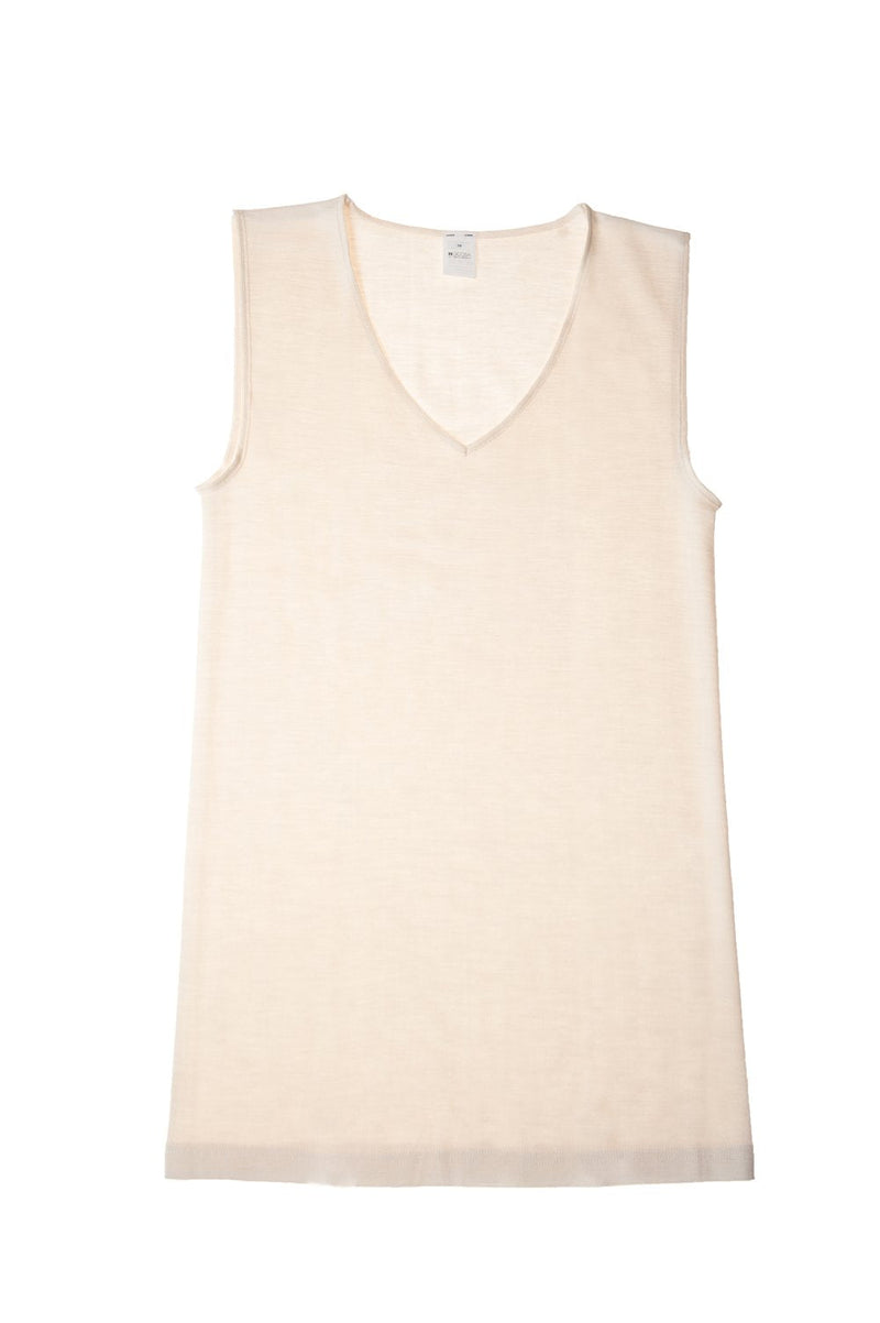 Hocosa Organic Wool-Silk Sleeveless Undershirt for Women 6 Natural White - BeesActive Australia