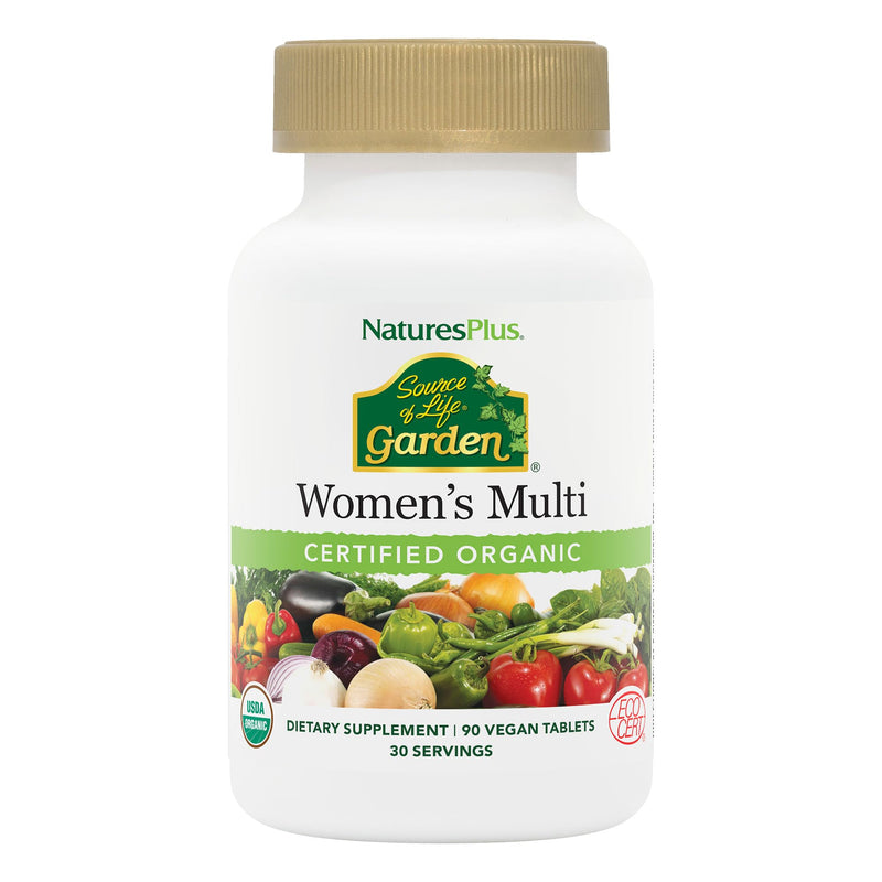 NaturesPlus Source of Life Garden Women’s Multivitamin - 90 Tablets - Supports Energy & Healthy Immune System - USDA Certified Organic, Non-GMO, Vegan, Gluten Free - 30 Servings 90 Count (Pack of 1)
