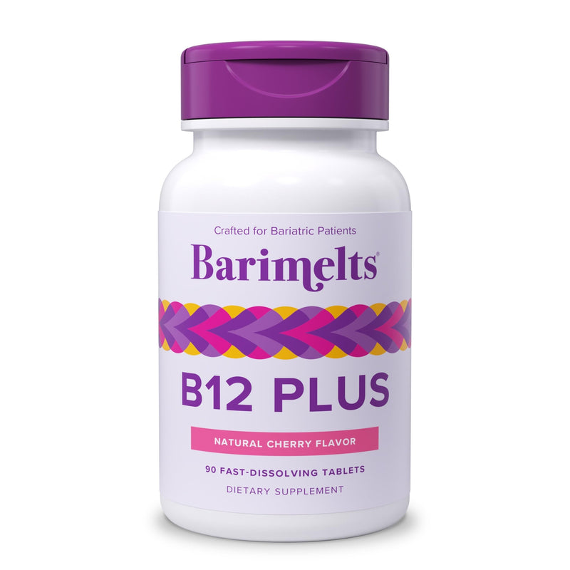 BariMelts Vitamin B12 Plus, 90 Fast-Dissolving Tablets (3-Month Supply), Sugar-Free Bariatric Vitamins for Women, Includes B12, B6, Folate and Biotin, Natural Cherry Flavor 90 Count (Pack of 1)