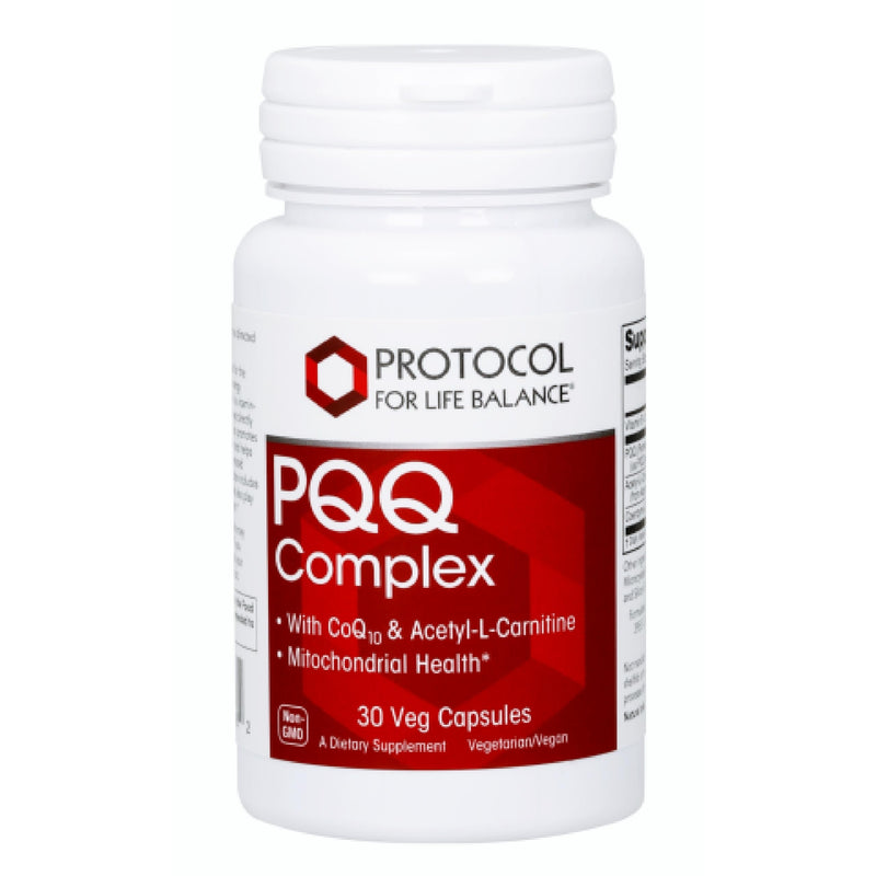 PROTOCOL FOR LIFE BALANCE PQQ Complex, with CoQ10, Energy*, 30 Veg Caps | Mitochondrial Health*, with CoQ10 and L Carnitine, B Vitamin and Supplement for Energy*
