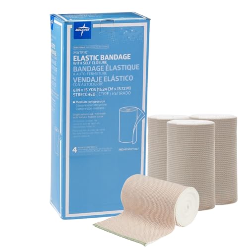 Medline Elastic Matrix Bandage, 6" x 15 yd., 4 Count 6 Inch x 15 yards