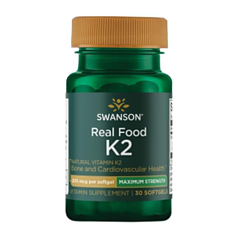 Swanson Maximum Strength Vitamin K2 (MK-7), 200 mcg, 30 Softgels | Bone and Heart Health for Adults Over 50, Menaquinone-7 from Japanese Natto that Helps Regulate Calcium 30 Count (Pack of 1)