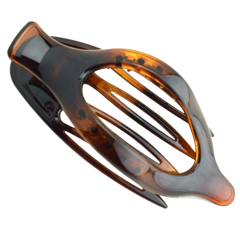 Parcelona France Wide Beak Celluloid Tortoise Shell Side Slide-in Claw Hair Clip Clamp Clutcher (Shell) - BeesActive Australia