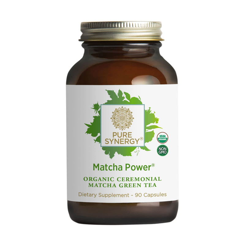 PURE SYNERGY Matcha Power | 90 Capsules | USDA Organic| Non-GMO | Vegan | Ceremonial-Grade | Japanese - BeesActive Australia