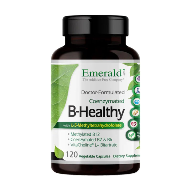 EMERALD LABS B-Healthy, 120 Capsules | Supports Energy, Brain & Heart Health, Vitamin B Complex with Whole-Food & Probiotic Blend, Vegan, Non-GMO & Gluten-Free 120 Count (Pack of 1)