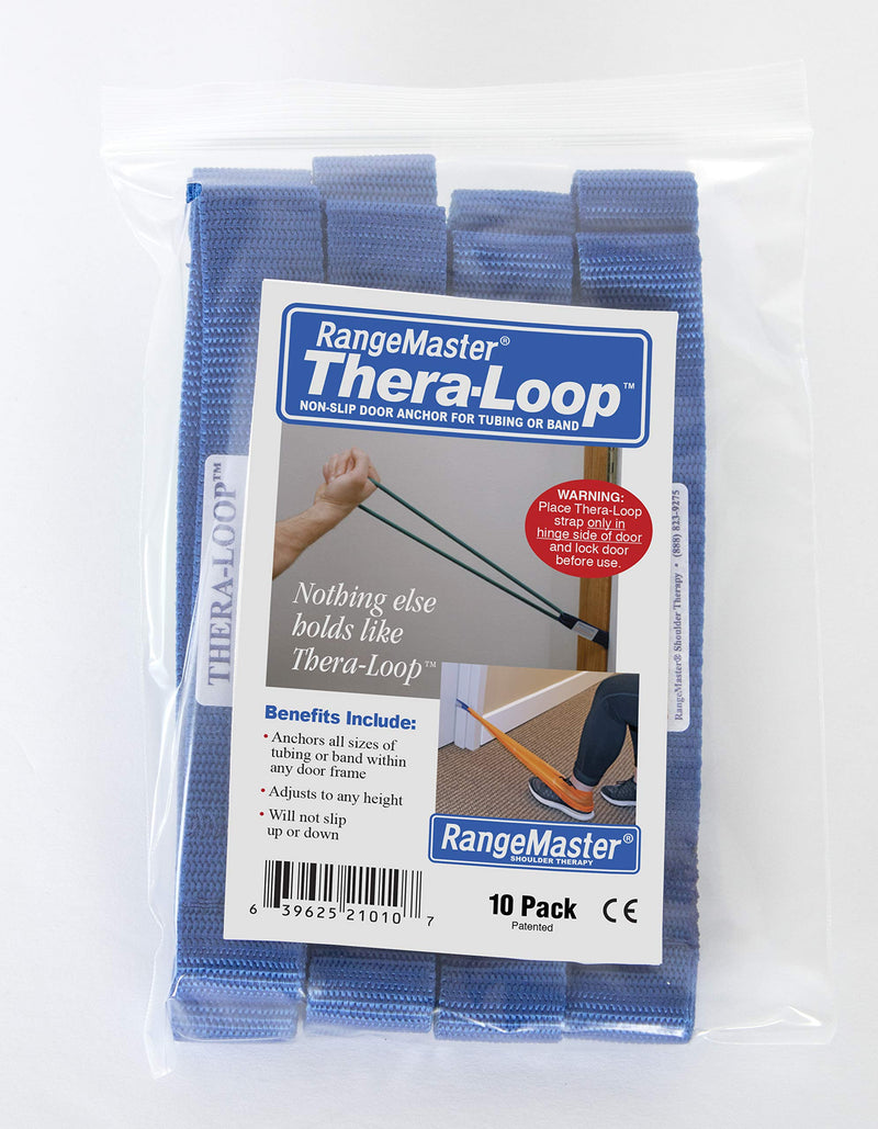 RangeMaster TheraLoop Door Anchors │ Non-Slip │ Complements Exercise Bands or Tubes │ Great for Exercising or Strengthening Activities│10 Pack, Blue 10 - BeesActive Australia