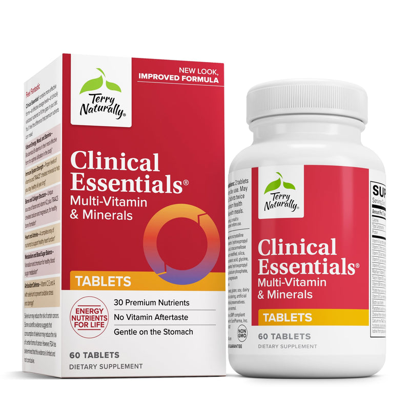 Terry Naturally Clinical Essentials - Bone & Immune Health - 60 Count | Bone, Cardiovascular and Immune Health Support. 60 tablets.