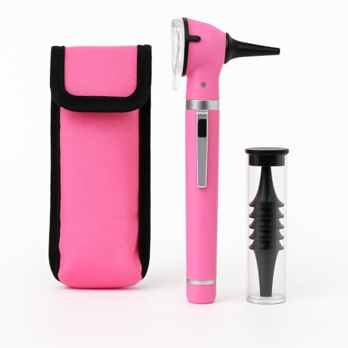 Fiber Optic MINI Otoscope Pink Color (Diagnostic Set) G.S Instruments