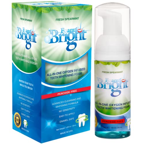 Aligner & Retainer Cleaner Whitening Foam | Compatible with Invisalign, Byte, Candid, ClearCorrect | Night Guard Mouth Guard Denture Cleaner | Whitens Teeth, Peroxide Free, Enamel Safe | FoamBright 1 Unit