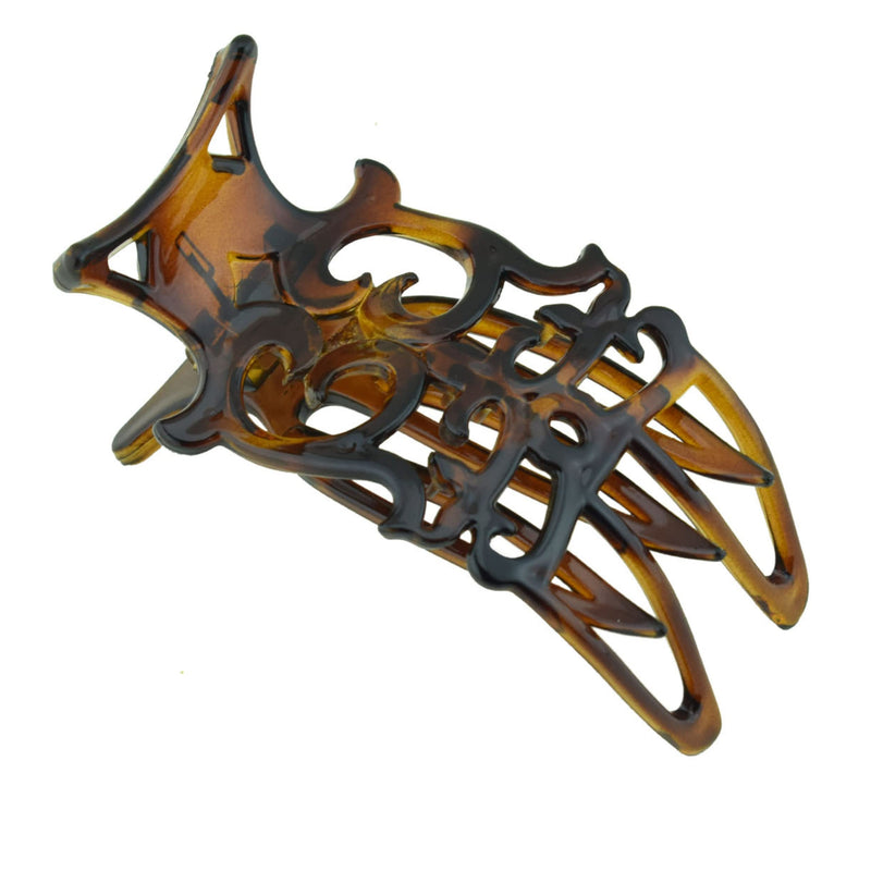 Parcelona French Intricate Celluloid Small Shell Slide in Side Slider Hair Updo Claw for Fine Hair - BeesActive Australia