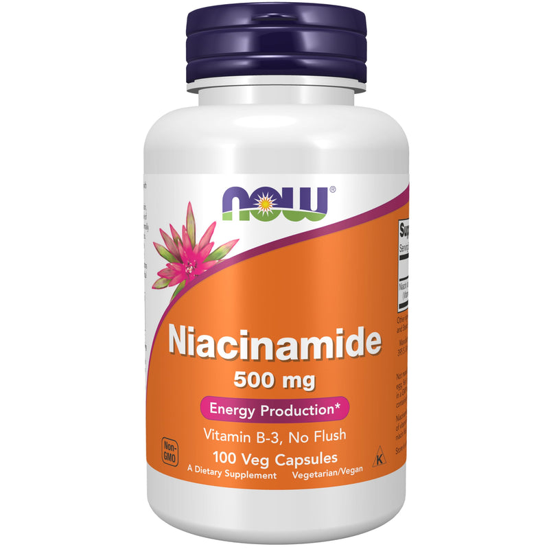NOW Foods Supplements, Niacinamide (Vitamin B-3) 500 mg, Energy Production*, 100 Veg Capsules