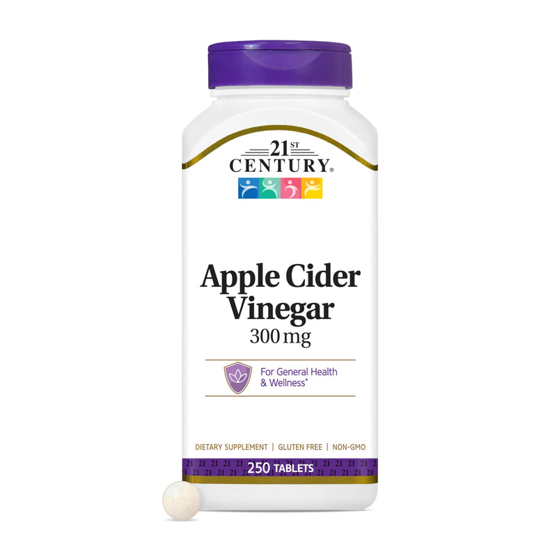 21st Century Apple Cider Vinegar 300mg Tablets, Metabolism, 250 Count | Apple Cider Vinegar 300 mg Tablets to Help Support Metabolism & Digestion, Gluten Free Daily Supplement, 250 Count