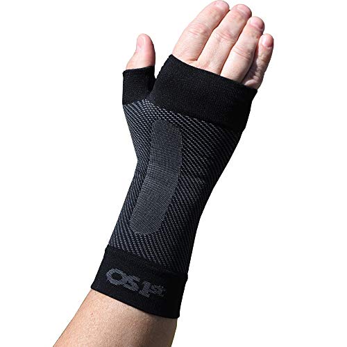 OrthoSleeve WS6 Compression Wrist Sleeve/Carpal Tunnel Wrist Brace, Supports Pain and Strain and Fatigue Black Small