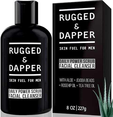 RUGGED & DAPPER Face Wash for Men | Daily Exfoliating Mens Face Wash & Scrub | Deep Cleans Oily, Rough & Breakout-Prone Skin Facial Cleanser