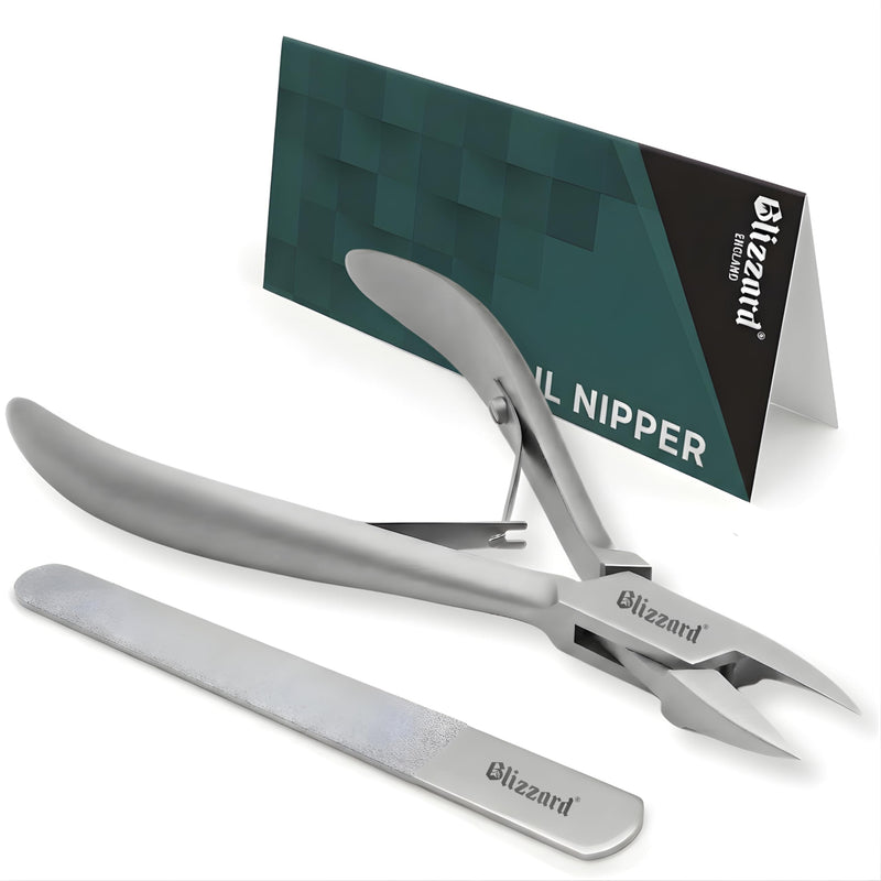 Ingrown Nail Clippers for Men with Ingrown Toenails – Blizzard Podiatrist Toenail Clipper Set German Forged (13cm - Straight Head - Smooth) 13cm - Straight Head - Smooth