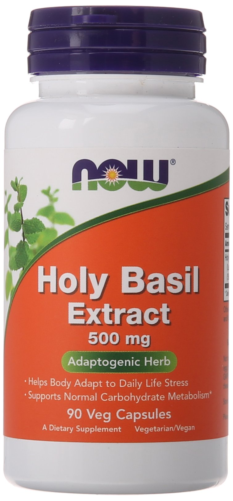 NOW Holy Basil Extract 500 mg,90 Veg Capsules - BeesActive Australia