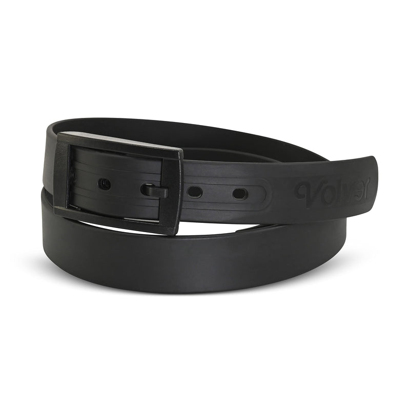 Volver Waterproof Rubber Golf Belts for Men Adjustable Cut-to-fit Interchangeable Colors Sleek Black