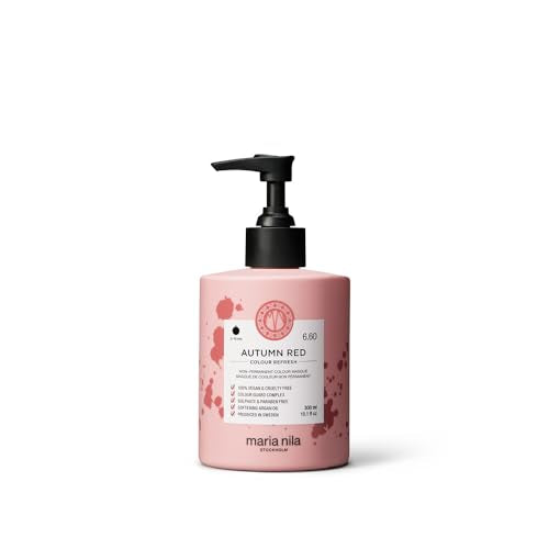 Maria Nila Color Refresh, Autumn Red, Red Hair Mask, Semi-Permanent Pigments, 100% Vegan & Sulfate/Paraben free 10.1 Fl Oz (Pack of 1)