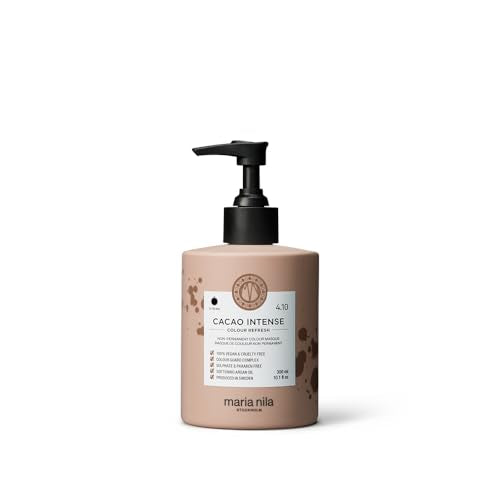 Maria Nila Color Refresh, Cacao Intense, Dark Brown Hair Mask, Semi-Permanent Pigments, 100% Vegan & Sulfate/Paraben free 10.14 Fl Oz (Pack of 1)