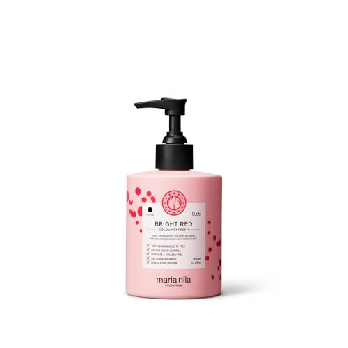 Maria Nila, Color Refresh Bright Red, Red Hair Mask, Semi-Permanent Pigments, 100% Vegan & Sulfate/Paraben free 300 ml (Pack of 1)