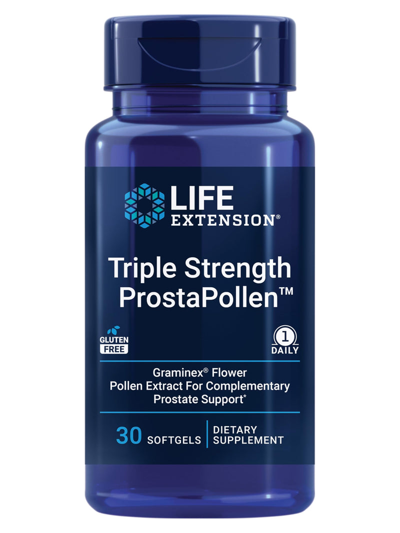 Life Extension Triple Strength ProstaPollen, 30 Softgels | Supports Prostate Health & Function, Flower Pollen Extract, Gluten-Free, 1 Daily
