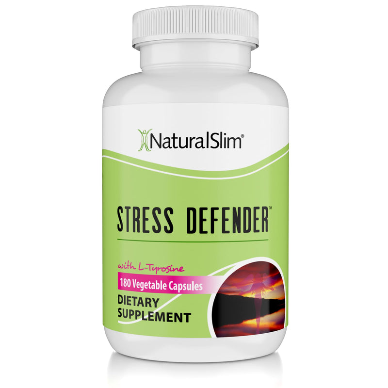 NaturalSlim Stress Defender | Cortisol Reducer & Stress Relief | Cravings, Sleep & Metabolism Support | Vitamin B5 & L-Tyrosine | 180 Vegetable Capsules 180 Count (Pack of 1)