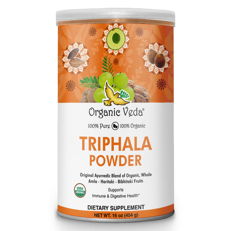 Organic Veda Triphala Powder with Amla, Haritaki, Bibhitaki Fruits - 100% Natural Ayurvedic Triphala Powder - Improves Immune Support, Digestion, Colon Cleanse, Skin Health - Vegan, Non-GMO - 16oz - BeesActive Australia