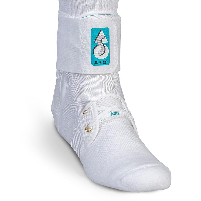 Med Spec ASO Ankle Stabilizer - Lace Up Ankle Brace for Sprained Ankle and Peroneal Tendonitis, Orthopedic Ankle Support for Men, Women, Adults, Teens and Kids, Sports Injury Recovery White Medium - BeesActive Australia