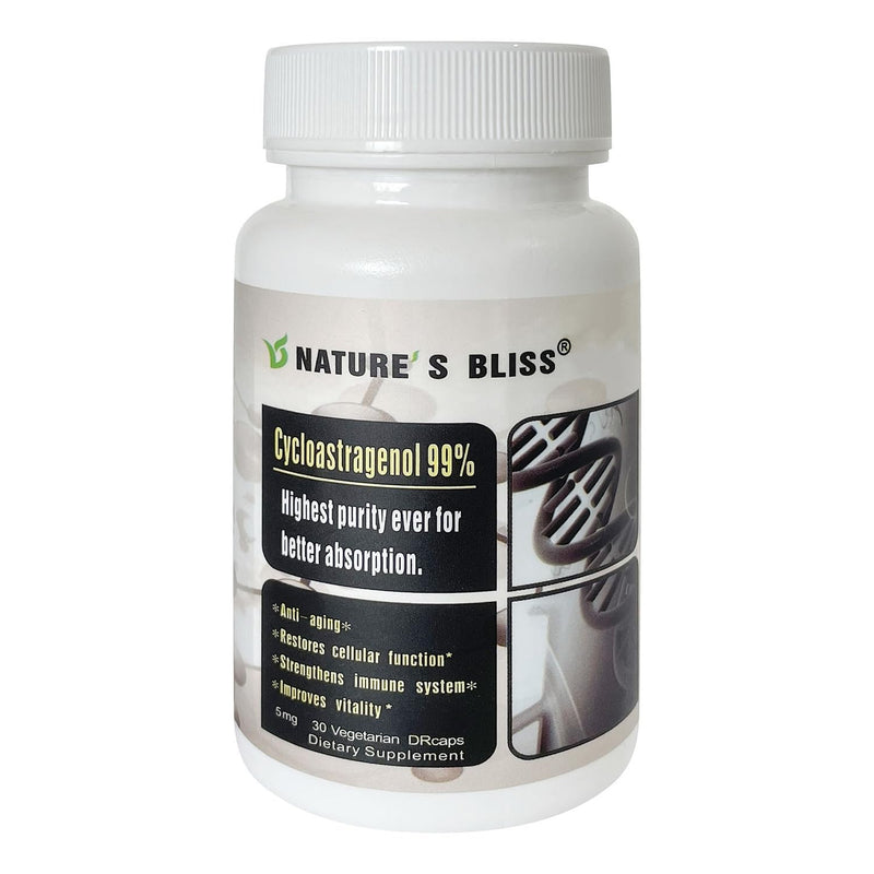 Nature'sbliss Stomach Acid Protected & Super-Absorption Cycloastragenol 99%, 5mg, 30caps 30 Count (Pack of 1)