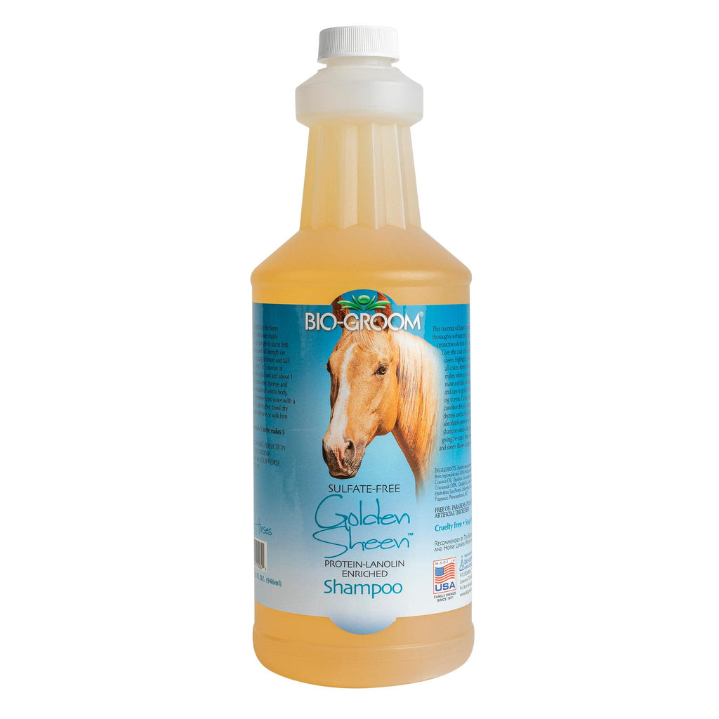 Bio-Groom Golden Sheen Horse Shampoo – Protein Lanolin, Mane and Tail Shampoo for Horses, Grooming Supplies, Cruelty-Free, Made in USA, Pet Shampoo Concentrate – 32 fl oz 1-Pack