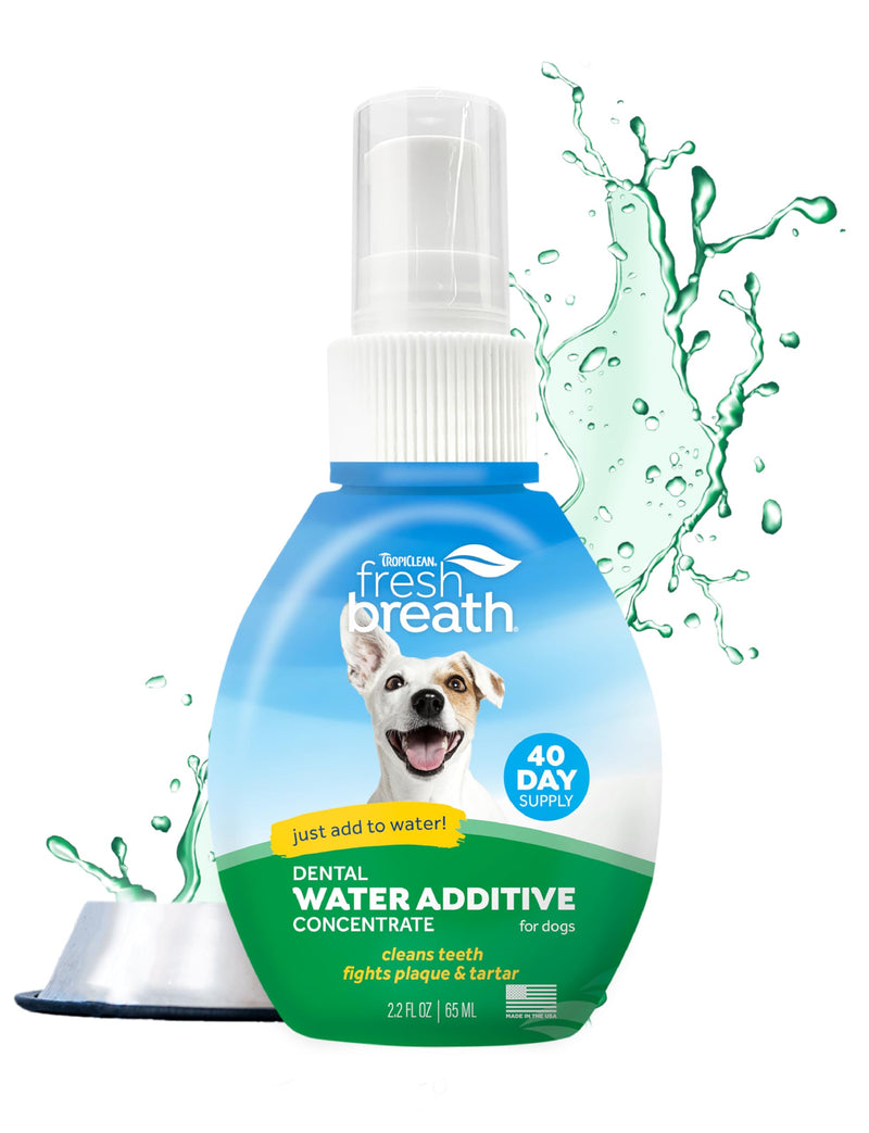 TropiClean Fresh Breath Dental Water Additive Concentrate | Dog Teeth Cleaning | Dog Breath Freshener | Dog Dental Care| Made in the USA | 2.2 oz. 2 fl oz (Pack of 1) - BeesActive Australia