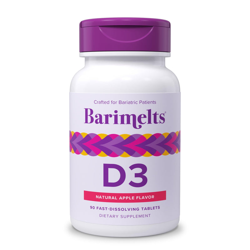 BariMelts Vitamin D3 5000 IU, 90 Fast-Dissolving Tablets (3-Month Supply), Bariatric Vitamins for Women, Natural Apple Flavor 90 Count (Pack of 1)